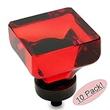 Cosmas 6377orb-rオイルはブロンズキャビネットハードウェアSquareノブwithレッドガラス – 1 – 3 / 8 " Square – 10パック