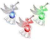 Christmas Window Decoration - Set of 3 Color Changing Suction Cup Acrylic Angels - Xmas Angels Playi