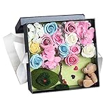 Yobansa 造花 高級石鹸の花のギフトボックス フレグランス ソープフラワー プレゼント 石鹸 ひまわり 枯れない 花 結婚祝い 誕生日 母の日 父の日 定年祝い 還暦祝い 新築祝い 送別会 メッ