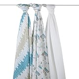 aden+anais（エイデンアンドアネイ） swaddle オーガニック・スワドル おくるみ 3枚セット wise guys【9122】