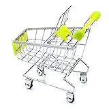 smtsmt Supermarket Handcartショッピングユーティリティカートモードストレージバスケットdesk-green