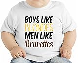 Boys Like Blondes Slogan オーガニックベビーTシャツ 12 - 18 Months
