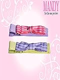 マンディ ベビー ヘアクリップ 2個セット gingham check Pink and Lavender