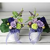 お供えのお花「バラと野葡萄のアレンジ」Mサイズ 2個セット ／ プリザーブドフラワー バラ 仏花