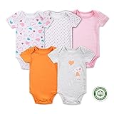 (マザーネスト) Mother Nest カバーオール 新生児から ロンパース 赤ちゃん 綿100 半袖 Baby ボディースーツ 5枚セット ベビー服 Bodysuit BBT056-6M