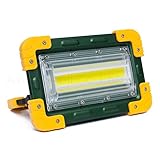 安住商事 ポータブルCOB LED投光器 30W 最大1500ルーメン アウトドアに強い防滴仕様！ (グリーンxイエロー)