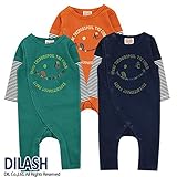 (ディラッシュ) DILASH 秋'14 重ね着風ワッフル長袖ロンパース 80 オレンジ