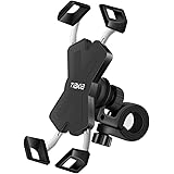 自転車 スマホ ホルダー Tiakia オートバイ バイク スマートフォン 振れ止め 脱落防止 GPSナビ 携帯 固定用 マウント スタンド 防水 に適用 iPhone X XS 8 7 6 6S Plus/HUWEI Mate P20 P10 lite/Xperia android 多機種対応 360度回転 脱着簡単 ステンレス鋼伸縮アーム 優れた耐久性 強力な保護 (ブラック)