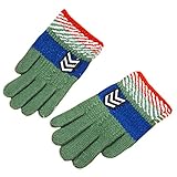 ハイキングフライ(Hikfly) 男の子のためのニットマジック手袋屋外スポーツサーマルグローブ温かいミトンXmasギフト（5-10歳） (Arrow, 緑)