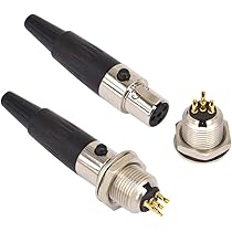 Amazon.co.jp: Kallaudo 4ピンXLRケーブルコネクタ XLR 4