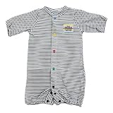 【SiShuNon/シシュノン】 ナチュラル天竺ボーダードレカバ ベビー服 子供服 男の子 女の子 ナチュラル 天竺 ボーダー 日本製 半袖 ドレカバ 50-60 4 ネイビー
