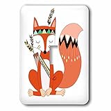 3dローズAnne Marie Baugh – イラストかわいいトライバルFox Illustration – 照明スイッチカバー – シングルトグルスイッチ( LSP _ 254848 _ 1 )
