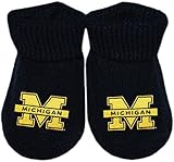University of Michigan Wolverines NCAA公式ソリッド色付き新生児Baby Bootie Sock ブルー