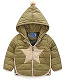 (トヨベイ)Toyobuy 可愛い 子供 中綿 コート キッズ アウター ブルゾン 女の子 ジャケット フード付き 男の子 軍緑 120