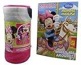 Disney Minnie Mouse 2 Pieces SET Throw Blanket 46" x 60" with Coloring Book [並行輸入品]