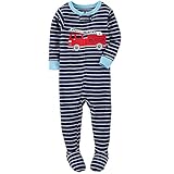 カーターズ ロンパース carter's 男の子用紺ボーダー消防車足つきカバーオール (滑り止め付き) (12months(72-78cm)) [並行輸入品]