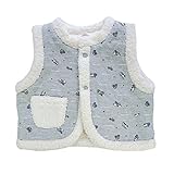 TopCotton ベビー ベスト 新生児 防寒 3色 可愛い チョッキ 子供服 50-70 CM (グレー)