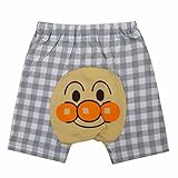 アンパンマン ショートパンツ チェック柄3分丈パンツ 子供用 男の子 女の子 fo-sa4555 95cm グレー