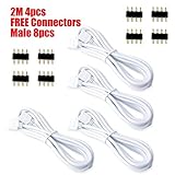 LED Strip Connector (6 Foot Pack of 4) - with 4 Pin Connectors Male (Pack of 8) [並行輸入品]