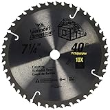 Vermont American 27821 5/8-Inch Arbor 7-1/4-Inch 40 Tooth Titanium Series Circular Saw Blade [並行輸入品]