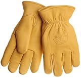 Klein Tools 40017 Deerskin Work Gloves, Lined, Large by Klein Tools
