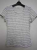 〔ＫＡＺＵ　ＳＴＹＬＥ〕授乳ボーダーガーゼ　Tシャツ 出産後用 日本製 （L　オフ白Ｘ杢グレー）