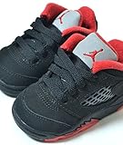 【8cm-16cm】NIKE AIR JORDAN 5 RETRO LOW TD ナイキ エアジョーダン 5 レトロ ロー TD ブラック×レッド ベビー キッズ 子供靴 スニーカー 10cm,-