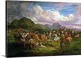 Seth Eastmanプレミアムシックラップキャンバス壁アート印刷題名ラクロスPlaying、1851 48" x 32" 2410299_24_48x32_none