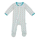 bestaroo Baby Boy Blue Leavesファスナー付きFootie カラー: ブルー