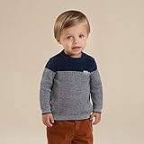 【dave&bella(デイブ・ベラ)】【秋冬/セーター】　縞模様長袖セーター　ラウンドネック　プルオーバー　ベビーセーター　ネイビー　ワインレッド　70cm/80cm/90cm/100cm/110c