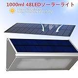 TBAO 48LEDs 1000Lumensアルミ合金ソーラーレーダーセンシング光屋外ソーラーライトガーデンウォールランプソーラー街路灯