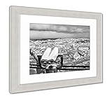 AshleyフレームプリントStorm Over The Florence Cityトスカーナイタリア、壁アートホーム装飾、ag5536297 30x26 Silver Frame 5536297-A