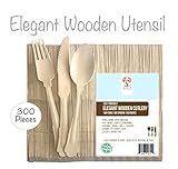 Elegant Disposable Wooden Utensils Cutlery Set Eco-Friendly Biodegradable Compostable Flatware For y