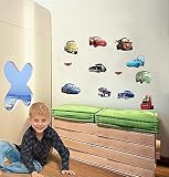 壁デカールステッカーCars Walt Disney Pixar子供ベッドルームと幼稚園壁画ホームデコレーションDIYプラスチック自己粘着リムーバブルSmall