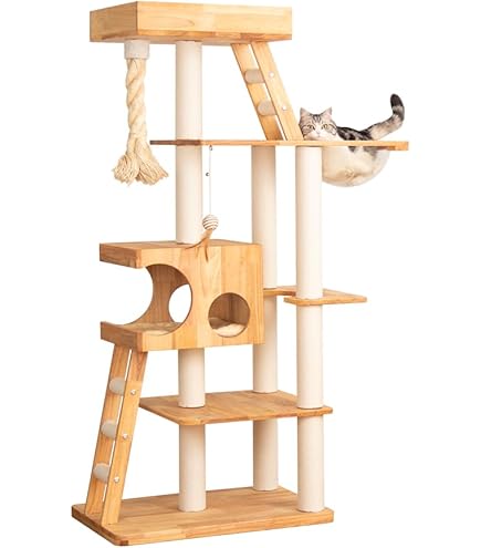 【なになにLife】 キャットタワー 木製 据え置き おしゃれ 高さ162cm Amazon | なになにLife キャットタワー 木製 据え置き 宇宙船 高さ98cm