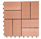 (OSJ)人工木 樹脂 27枚セット 腐らない ベランダ ウッドタイル ウッドデッキ (typeBレッド)