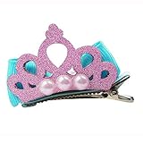 Ama ( TM )ベビーガールズキッズリボン付きクラウンヘアクリップヘアピン子ヘアアクセサリー US サイズ: 5cm / 2" カラー: ブルー