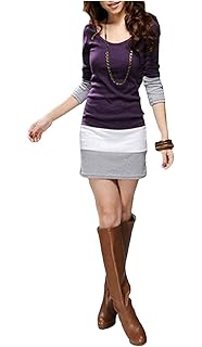 Amazon ミラココ ワンピース タイト ミニ スカート 長袖 楽ちん ラフ ワンピ 秋 冬 レディース 服 ボーダー カラー ミニワンピ タイトミニ シンプル カジュアル セクシー オシャレ モテ スポーティー 細身 かわいい デート 安い 韓国 普段着 男うけ