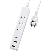 エレコム 電源タップ USB コンセント 15W AC×3個口 USB-A×2 USB-C×1 1.5m 極性プラグ対応 (N極) ホワイト ECT-38-3A2C15WH