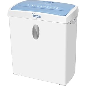 Yopin シュレッダー 家庭用 業務用 最大細断枚数*6 4*30mm細断屑幅 大容量15L コンパクト2.5kg 電…