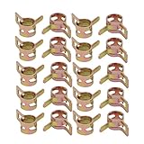 uxcell ホースクランプ スプリングクランプ エアチューブクリップ　燃料ホースパイプ用 ばねバンド式 低圧 9mm外径 20個入り