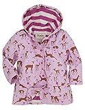 Hatley ハットレイ キッズ女の子 ガールズ・パイル(タオル地)ライニング付・レインコート、蒸れなくて春から秋までハーフコートのように使えます鹿の親子、ときめきハート柄 100cm 、4Y(104