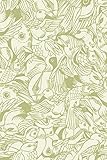 BLIK 貼ってはがせるパターン柄壁紙 プロ仕様 Bird Flurry Pattern Wall Tiles moss アメリカ発 きれいに剥がせて壁を傷めないので賃貸にもOK!
