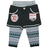 chocola(ショコラ) 薄手ミニ裏毛+天竺レイヤードパンツ 110cm /ダークグレー NO.CH-1521-32058