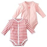 (ニッセン) nissen 女児長袖ボディスーツ２枚組（総柄＋無地） ピンク系＋ピンク 身長80cm