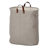 不二貿易 ランドリー ボックス バスケット バッグ型 オーバル ベージュ 21835