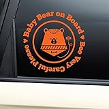 Baby Bear on Board Boyビニールデカールラップトップ車トラックバンパーウィンドウステッカー – オレンジ