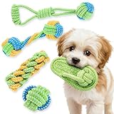 Byarei 5 個セット 犬ロープおもちゃ 犬おもちゃ 犬用玩具 噛むおもちゃ ペット用 コットン ストレス解消 丈夫 耐久性 清潔 歯磨き 犬 おもちゃ ロープ 噛む 小/中型犬に適用