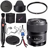Sigma 35mm f/1.4 DG HSM アートレンズ Nikon DSLRカメラ用 #340306 + レンズペンクリーナー + マイクロファイバークリーニングクロス + レンズキャップキーパー + 柔軟な三脚バンドル (国際モデル保証なし)
