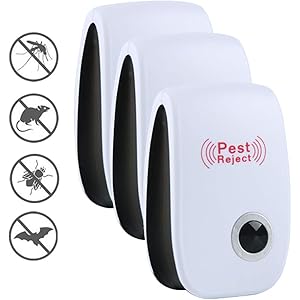 【最新の安定版】害虫駆除機 ネズミ撃退器 超音波式 ねずみ駆除 強力 虫除け器 蚊よけ器 ネズミ 駆除 ねずみ 撃退器 鼠/ゴキブリ/蚊/虫/アリ/ノミ/ハエ/ダニ/シロアリ/ハチ/クモ対策器/コウモリなどに対応 害虫対策 害虫撃退 有効範囲 100㎡ 0.003 kWh 静音無毒無臭 子供やペットにも安心 (3個(新しいパッケージ))
